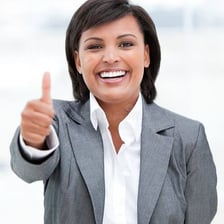 A person enthusiastically cheering in agreement