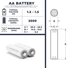 A battery labeled with its voltage rating.