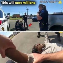 Police officers stopping a vehicle during an arrest