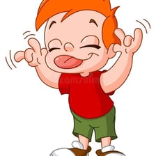 A child making a playful, cheeky expression