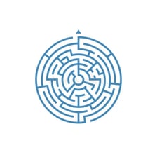 A maze with a marked starting point