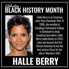 Actress Halle Berry, who was born in Cleveland, Ohio.