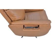 The armrest of a cushioned recliner chair