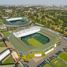 Wimbledon’s grass tennis court at Centre Court.