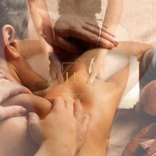 A person relaxing during a spa massage