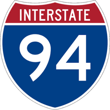 A highway sign or map showing Interstate 29 and Interstate 94 near Fargo.