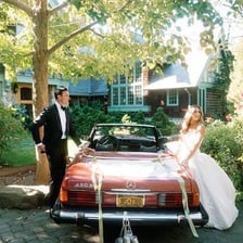 A glamorous vintage car suggesting flashy appeal