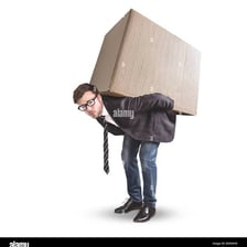 A person carrying a large package