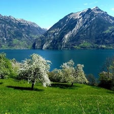 A mountainous landscape in the Swiss canton of Uri.