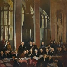 Representatives signing a formal peace agreement