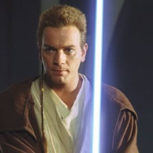 Ewan McGregor portraying Obi-Wan Kenobi in The Phantom Menace