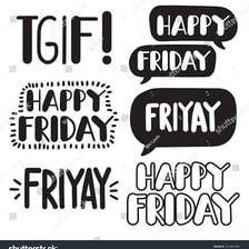 A simple illustration of the phrase TGIF associated with Friday