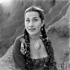 A portrait of Peruvian singer Yma Sumac