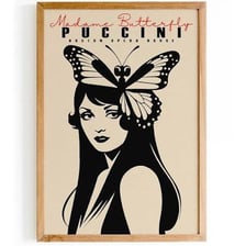 A theatrical poster or production image for Puccini’s opera Madama Butterfly.