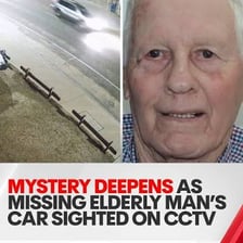 A detective discreetly following an elderly couple.
