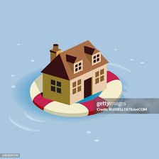 A visual metaphor for a financially stable business staying afloat.