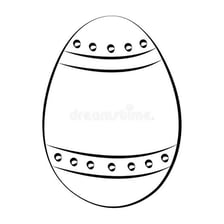An egg shown beside an oval outline.