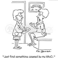 A doctor consulting with a patient in a managed healthcare setting