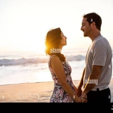 Two people looking at each other with obvious affection.