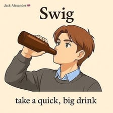 Person drinking a large gulp from a beverage