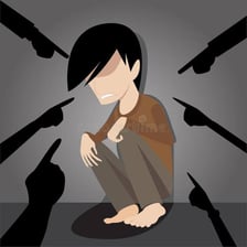 An illustration depicting a person being made a scapegoat.