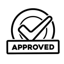 A document marked as approved with an OK stamp