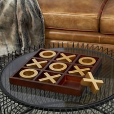 A tic-tac-toe board containing X and O marks.