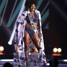 A beauty-pageant contestant performing on a stage