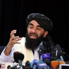 A spokesperson speaking to reporters