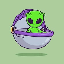 An illustration of a UFO associated with extraterrestrial occupants