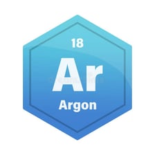 The argon tile on a periodic table.