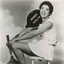 Althea Gibson playing tennis