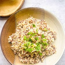 Cooked quinoa served as a grain alternative to rice