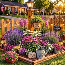 A lush, peaceful garden landscape suggesting an earthly paradise.