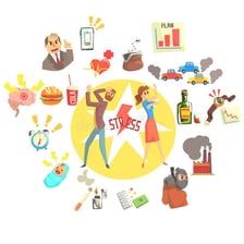 A figure surrounded by attackers on multiple sides.