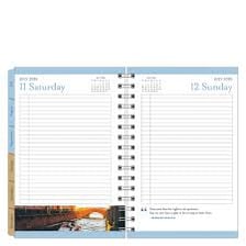 A person organizing plans for the following day on a calendar
