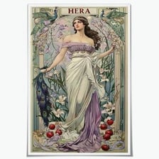 A classical artistic depiction of Hera, Greek goddess and queen of the gods