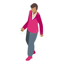 A person walking with an exaggeratedly confident swagger