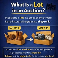 An item labeled as a lot at an auction