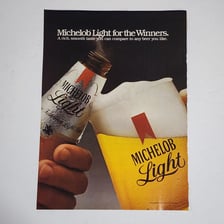 A vintage advertisement for Michelob Light beer using the “For the winners” slogan.