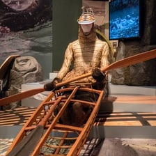 A cultural display representing the Aleut people of the Aleutian Islands.