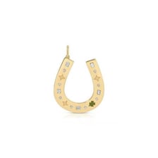 A horseshoe displayed as a symbol of good luck.