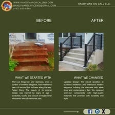 A comparison showing an attractive surface damaged by scratches or stains.