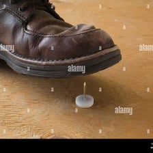 A shoe pressing down on the ground