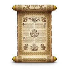 A scroll or inscription representing a traditional proverb