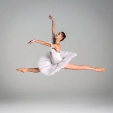 Ballet dancer airborne during a jeté