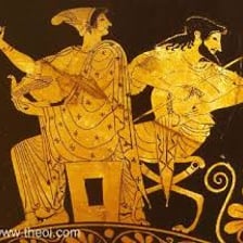 An artistic depiction of Ares, the Greek god of war.