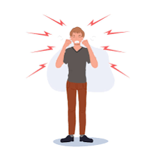 An angry person with a visibly tense expression.