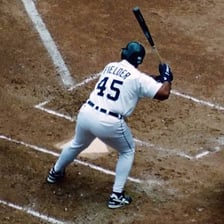 Cecil Fielder in a baseball uniform.