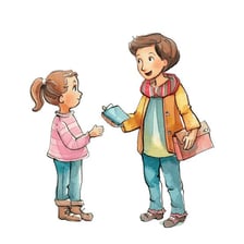 A child telling a teacher about another child’s behavior.